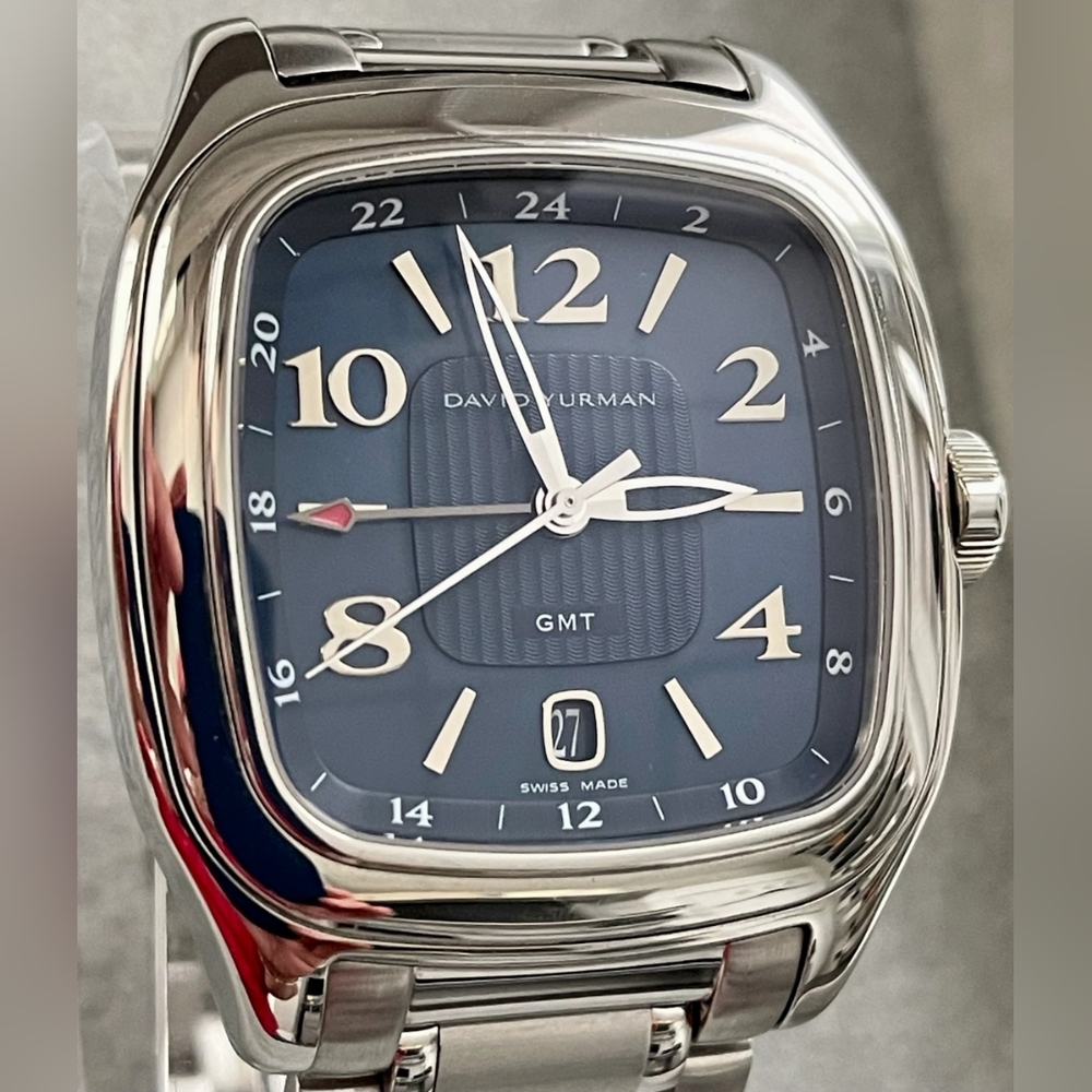 David Yurman Black and Silver GMT Watch